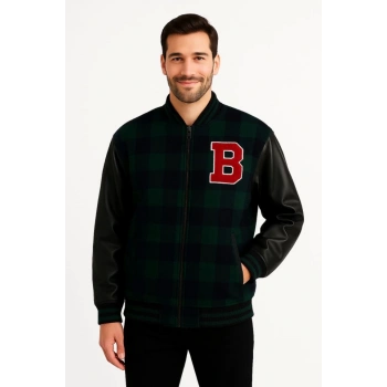 MARSiLYAN- Kolları Suni Deri Içi Astarlı Oduncu Kolej Içi Ceket - Haki