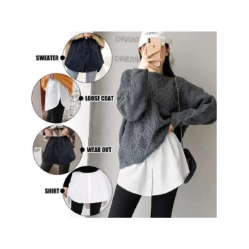 MARSiLYAN- Lastikli Düğmeli Kurtarıcı Gömlek Altı Eteklik -Beyaz