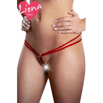 MARSİLYAN-- Lastikli Kırmızı Bayan Seksi Tanga