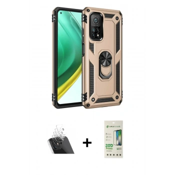 MARSİLYAN™- Mi 10T Pro Kılıf Ahenk Klasik Koleksiyonu - Siyah 20D Premium Cam Ekran Koruyucu + Kamera Lens Koruma Cam - SF