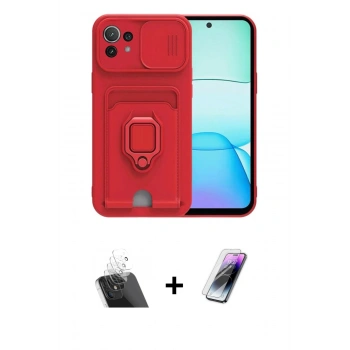 MARSİLYAN™- Mİ 11 Lite Kılıf Vadi Form Prime - Şeffaf Pasifik Cam Ekran Koruyucu + Kamera Lens Koruma Cam - SF