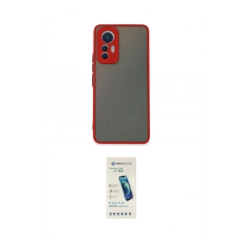 MARSİLYAN™- Mi 12 Lite Kılıf Ahenk Çizgi Serisi - Şeffaf Pasifik Cam Ekran Koruyucu