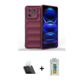 MARSİLYAN™- Mi 13 Pro Kılıf Atlas Koleksiyonu - Şeffaf Polymer Nano Ekran Koruyucu + Kamera Lens Koruma Cam - SF