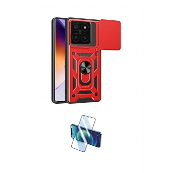 MARSİLYAN™- Mi 14T Pro Kılıf Ahenk Klasik - Siyah 3D Antistatik Cam Ekran Koruyucu