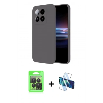 MARSİLYAN™- Mi 14T Pro Kılıf Ahenk Serisi - Siyah 3D Antistatik Seramik Nano Ekran Koruyucu + Raze Metal Kamera Lens - SH