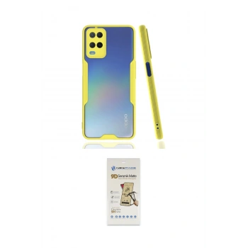 MARSİLYAN™- Oppo A54 4G Kılıf Atlas Asil Serisi - Siyah Mat Seramik Nano Ekran Koruyucu