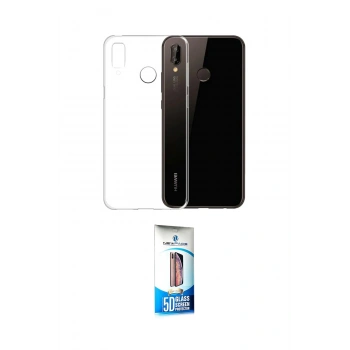 MARSİLYAN™- P20 Lite Kılıf Zirve Doku - Siyah 5D Eko Cam Ekran Koruyucu