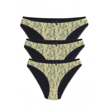 MARSiLYAN- Pamuklu 3lü Külot Lacivert