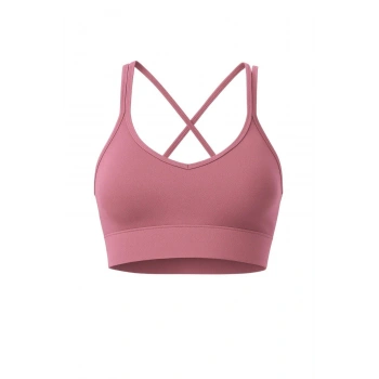 MARSiLYAN- Pedli İnce Askılı Sırtı Çapraz Çift Askılı Spor Crop Büstiyer – Toparlayıcı Destek