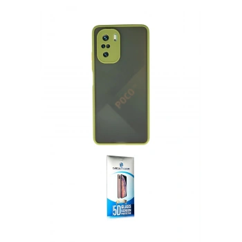MARSİLYAN™- Poco F3 Kılıf Ahenk Çizgi Serisi - Siyah 5D Eko Cam Ekran Koruyucu
