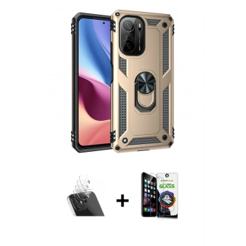 MARSİLYAN™- Poco F3 Kılıf Ahenk Klasik Koleksiyonu - Şeffaf Temperli Cam Ekran Koruyucu + Kamera Lens Koruma Cam - SF