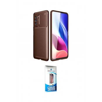 MARSİLYAN™- Poco F3 Kılıf Eksen Form Prime - Siyah 5D Eko Cam Ekran Koruyucu