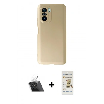 MARSİLYAN™- Poco F3 Kılıf Kozmos Yansıma Özel Seri - Siyah Mat Seramik Nano Ekran Koruyucu + Kamera Lens Koruma Cam - SF