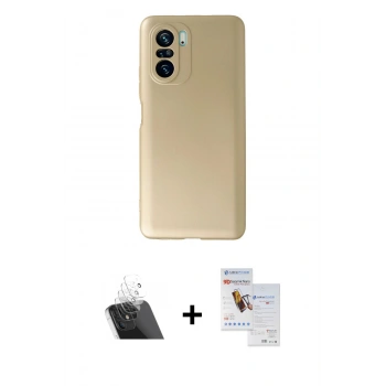 MARSİLYAN™- Poco F3 Kılıf Kozmos Yansıma Özel Seri - Siyah Seramik Nano Ekran Koruyucu + Kamera Lens Koruma Cam - SF