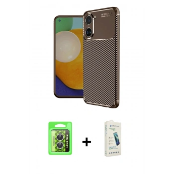 MARSİLYAN™- Poco X7 Pro Kılıf Eksen Form Prime - Şeffaf Pasifik Cam Ekran Koruyucu + Raze Metal Kamera Lens - GS