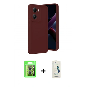MARSİLYAN™- Poco X7 Pro Kılıf Yankı Yansıma Özel Seri - Şeffaf Pasifik Cam Ekran Koruyucu + Raze Metal Kamera Lens - GS