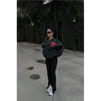 MARSiLYAN- Pötikare Desen Nakışlı Kolej Ceket - Haki