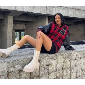 MARSiLYAN- Pötikare Desen Nakışlı Kolej Ceket - Kırmızı