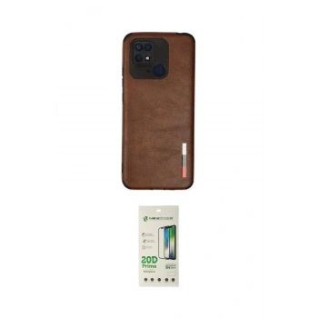 MARSİLYAN™- Redmi 10C Kılıf Doruk Asil Koleksiyonu - Siyah 20D Premium Cam Ekran Koruyucu