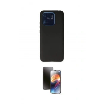 MARSİLYAN™- Redmi 10C Kılıf Kozmos Yansıma Özel Seri - Siyah 3D Antistatik Mat Seramik Nano Ekran Koruyucu