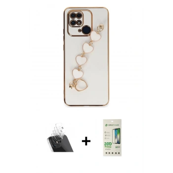 MARSİLYAN™- Redmi 10C Kılıf Nova Işık Prime - Siyah 20D Premium Cam Ekran Koruyucu + Kamera Lens Koruma Cam - SF