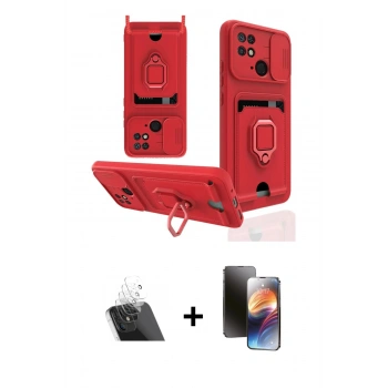 MARSİLYAN™- Redmi 10C Kılıf Vadi Form Prime - Siyah 3D Antistatik Mat Seramik Nano Ekran Koruyucu + Kamera Lens Koruma Cam - SF