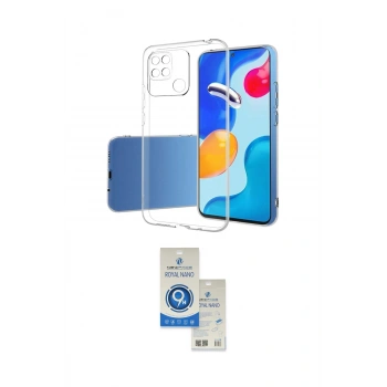 MARSİLYAN™- Redmi 10C Kılıf Zirve Doku - Şeffaf Royal Nano Ekran Koruyucu