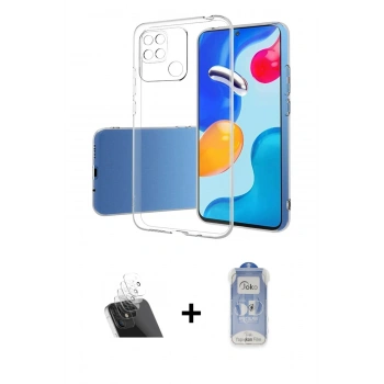 MARSİLYAN™- Redmi 10C Kılıf Zirve Doku - Siyah Joko Magic 5D Cam + Kamera Lens Koruma Cam - SF