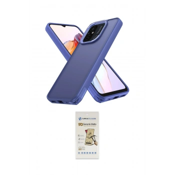 MARSİLYAN™- Redmi 12C Kılıf Atlas Form - Siyah Mat Seramik Nano Ekran Koruyucu