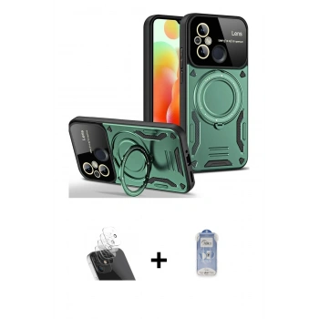 MARSİLYAN™- Redmi 12C Kılıf Kıvılcım Modern Serisi - Siyah Joko Magic 5D Cam + Kamera Lens Koruma Cam - SF