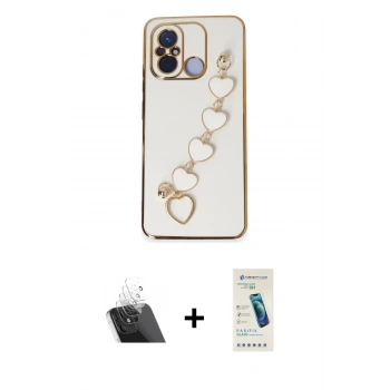 MARSİLYAN™- Redmi 12C Kılıf Nova Işık Prime - Şeffaf Pasifik Cam Ekran Koruyucu + Kamera Lens Koruma Cam - SF