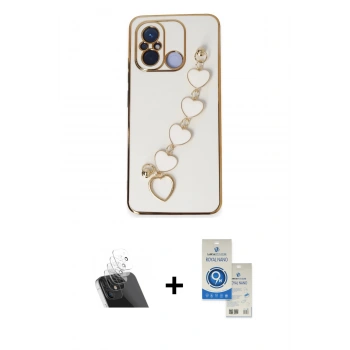 MARSİLYAN™- Redmi 12C Kılıf Nova Işık Prime - Şeffaf Royal Nano Ekran Koruyucu + Kamera Lens Koruma Cam - SF