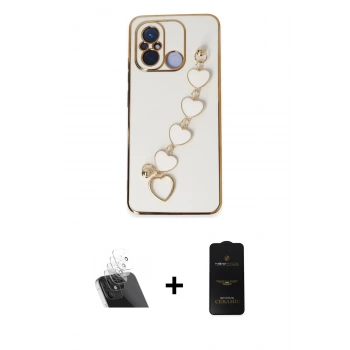 MARSİLYAN™- Redmi 12C Kılıf Nova Işık Prime - Siyah 6D Antistatik Mat Seramik Hayalet Nano Ekran Koruyucu + Kamera Lens Koruma Cam - SF