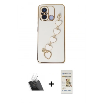 MARSİLYAN™- Redmi 12C Kılıf Nova Işık Prime - Siyah Mat Seramik Nano Ekran Koruyucu + Kamera Lens Koruma Cam - SF