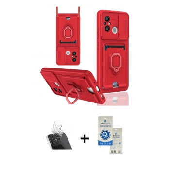 MARSİLYAN™- Redmi 12C Kılıf Vadi Form Prime - Şeffaf Royal Nano Ekran Koruyucu + Kamera Lens Koruma Cam - SF
