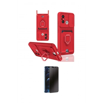 MARSİLYAN™- Redmi 12C Kılıf Vadi Form Prime - Siyah 3D Antistatik Hayalet Cam Ekran Koruyucu