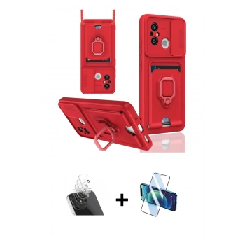 MARSİLYAN™- Redmi 12C Kılıf Vadi Form Prime - Siyah 3D Antistatik Seramik Nano Ekran Koruyucu + Kamera Lens Koruma Cam - SF