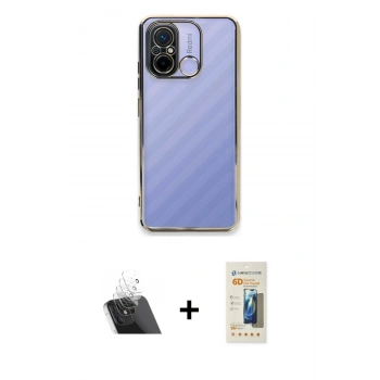 MARSİLYAN™- Redmi 12C Kılıf Vadi Minimal - Siyah 6D Mat Seramik Hayalet Nano Ekran Koruyucu + Kamera Lens Koruma Cam - SF