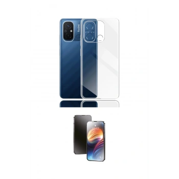MARSİLYAN™- Redmi 12C Kılıf Zirve Doku - Siyah 3D Antistatik Mat Seramik Nano Ekran Koruyucu
