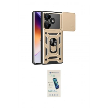 MARSİLYAN™- Redmi 13 4G Kılıf Ahenk Klasik - Şeffaf Pasifik Cam Ekran Koruyucu