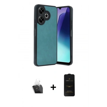 MARSİLYAN™- Redmi 13 4G Kılıf Kıvılcım Işık Serisi - Siyah 6D Antistatik Mat Seramik Hayalet Nano Ekran Koruyucu + Kamera Lens Koruma Cam - SF