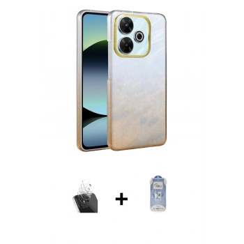 MARSİLYAN™- Redmi 13 4G Kılıf Kıvılcım Minimal Özel Seri - Siyah Joko Magic 5D Cam + Kamera Lens Koruma Cam - SF