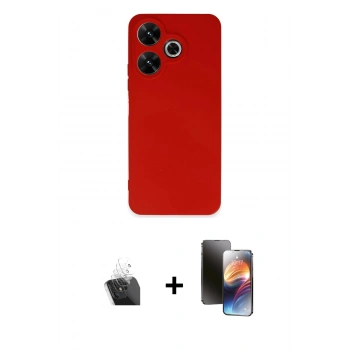 MARSİLYAN™- Redmi 13 4G Kılıf Kozmos Yansıma Özel Seri - Siyah 3D Antistatik Mat Seramik Nano Ekran Koruyucu + Kamera Lens Koruma Cam - SF