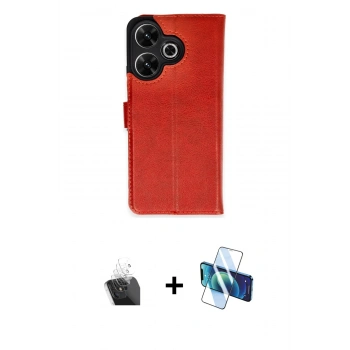 MARSİLYAN™- Redmi 13 4G Kılıf Siluet Işık Serisi - Siyah 3D Antistatik Seramik Nano Ekran Koruyucu + Kamera Lens Koruma Cam - SF
