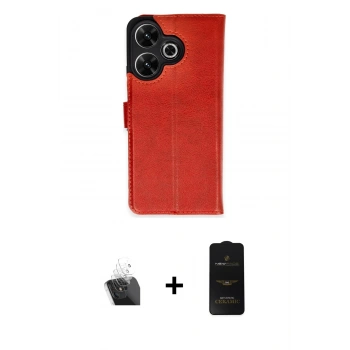 MARSİLYAN™- Redmi 13 4G Kılıf Siluet Işık Serisi - Siyah 6D Antistatik Mat Seramik Hayalet Nano Ekran Koruyucu + Kamera Lens Koruma Cam - SF