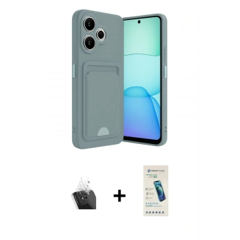 MARSİLYAN™- Redmi 13 4G Kılıf Vadi Çizgi Prime - Şeffaf Pasifik Cam Ekran Koruyucu + Kamera Lens Koruma Cam - SF