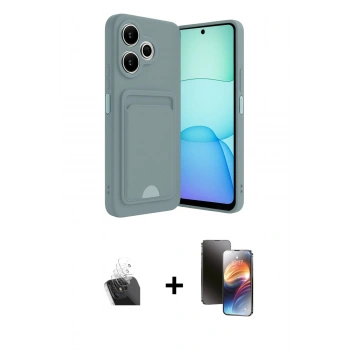 MARSİLYAN™- Redmi 13 4G Kılıf Vadi Çizgi Prime - Siyah 3D Antistatik Mat Seramik Nano Ekran Koruyucu + Kamera Lens Koruma Cam - SF