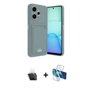 MARSİLYAN™- Redmi 13 4G Kılıf Vadi Çizgi Prime - Siyah 3D Antistatik Seramik Nano Ekran Koruyucu + Kamera Lens Koruma Cam - SF