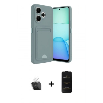 MARSİLYAN™- Redmi 13 4G Kılıf Vadi Çizgi Prime - Siyah 6D Antistatik Mat Seramik Hayalet Nano Ekran Koruyucu + Kamera Lens Koruma Cam - SF