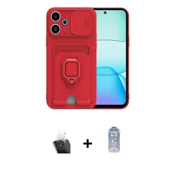 MARSİLYAN™- Redmi 13 4G Kılıf Vadi Form Prime - Siyah Joko Magic 5D Cam + Kamera Lens Koruma Cam - SF